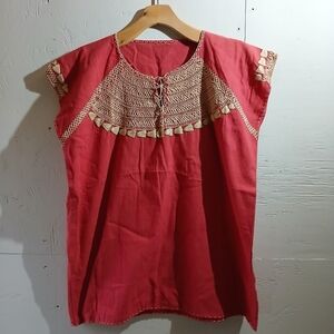 Red Embroidered Women's Top ( Bag C )